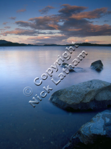 Scotland Loch Lomond sky cloud lake water rock calm peaceful
